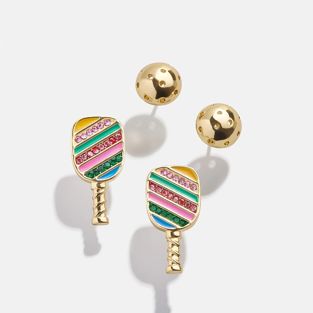 Pickleball Paddle and Ball Earrings
