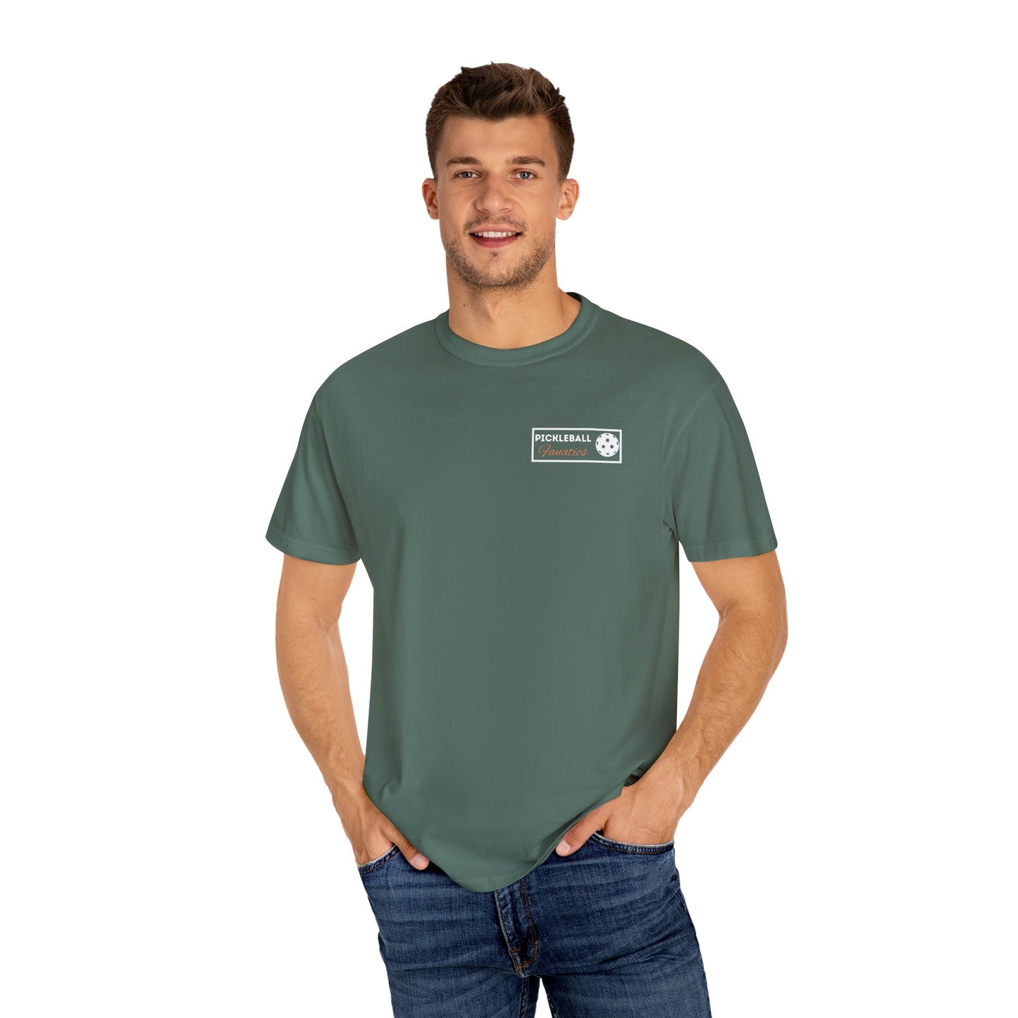 COMFORT COLORS- Pickleball Fanatics white logo T-Shirt