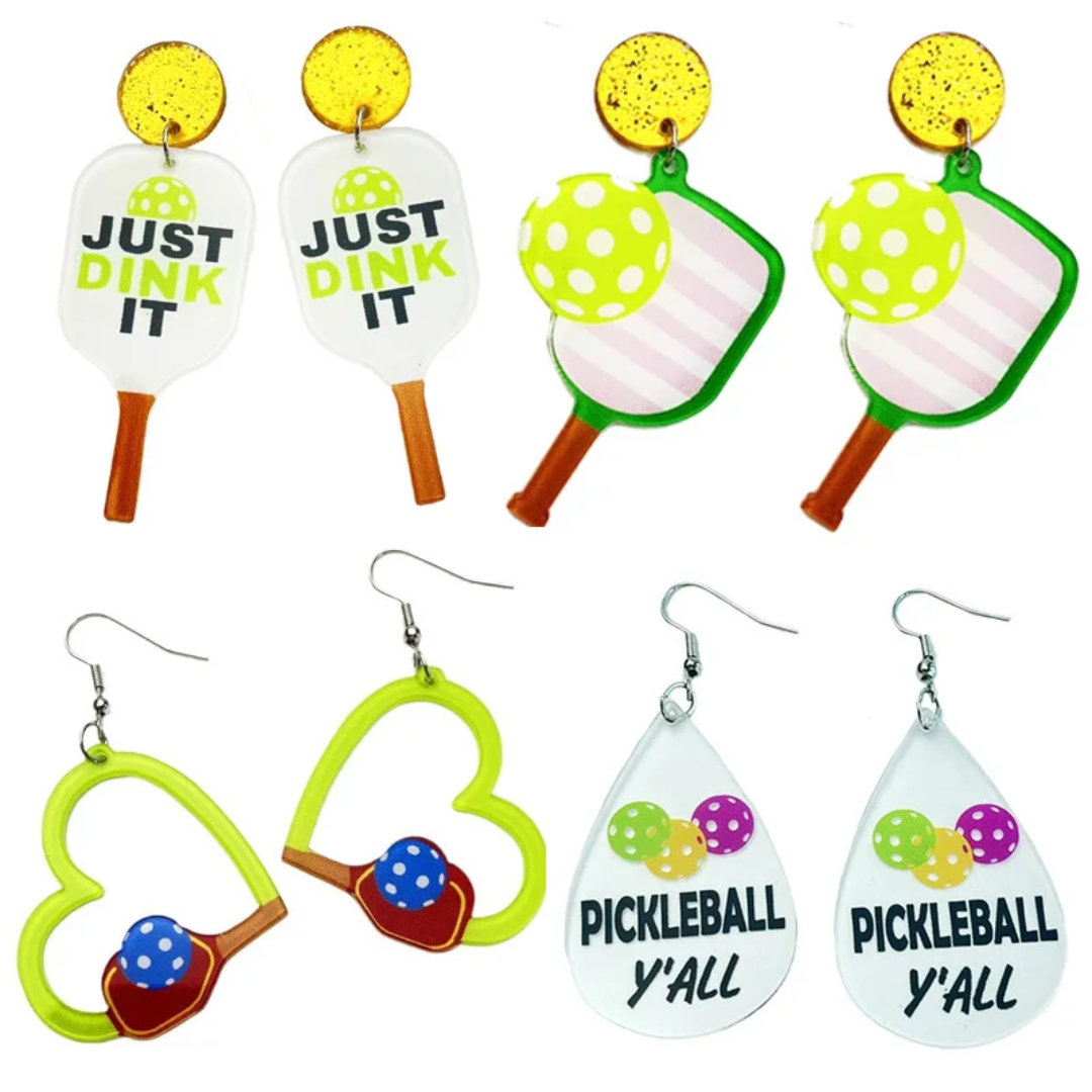 Acrylic Pickleball Earrings